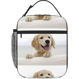 MYGANN Gouden Leuke Hond Unisex Met Afneembare Draagbare Webbed Geïsoleerde Lunch Tas Voor Werk Reizen Camping