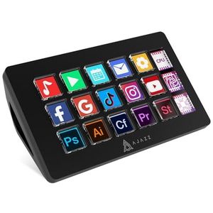 KUIYN AKP153 Studio Controller, Stream Deck, 15 Macro Keys, Trigger Actions in Apps and Software Like OBS, Twitch, ​YouTube, Custom Console for Live Streaming, Photo and Video Editing, PC/Mac (Black)
