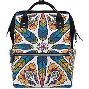 Grote capaciteit Luier Tote Nappy Tas Mummy Rugzak voor Babyverzorging, Vintage Romantische Bloemen Print Multi-Functie Waterdichte Travel Back Pack Stijlvol voor mama en papa