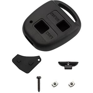 Konuooer Auto knoppen behuizing afstandsbediening met 2 rubberen knoppen behuizing afdekking voor Aygo Corolla Yaris RAV4 Prado Avensis Land Cruiser Previa Echo Tarago Alphard