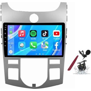 Android 14 Autoradio Sat Navi voor K-IA Forte (2008-2013) 9 Inch Touchscreen Multimedia Speler met Draadloze Carplay GPS Navigatie FM RDS Bluetooth 5G-WiFi SWC DSP,M100s