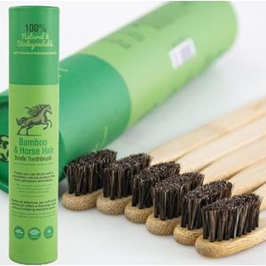 Gaia Guy Natuurlijke paardenhaar borstel en bamboe tandenborstel (geen nylon - alleen paardenhaar) - volledig composteerbaar (zachte paardenharen en bamboe) - Zero Waste & Plastic-Free (6)