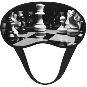 Zwart en wit schaakslaapmasker voor dames en heren, zacht en comfortabel slaapmasker, verduisterend slaapmasker voor reizen, yoga, dutje