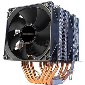 VIQUTRG Twin Towers CPU Cooler 90mm 4pin PWM-ventilator Koeling Fit for Intel LGA1150 1151 1155 1156 775 AMD AM3 AM4 Cooler RGB CPU Cooler Fit for pc xiaolu (Color : ST 6 copper 0, Size : 2FANs 4PIN
