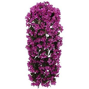 GNGR Violet kunstmatige wandslinger, levendige hangende kunstbloemen, hangende bloemen, orchideeënmand, bundel, Wisteria, kunstbloemen, plastic bloemen, afzonderlijk blauw (fuchsia, één maat)