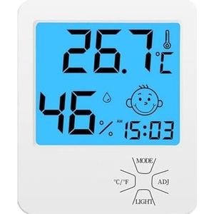 LCD Digitale Binnentemperatuur-vochtigheidsmeter Klok Elektronische Huisthermometer Meter Met Achtergrondverlichting Functie Hygrometer Nauwkeurige Monitor