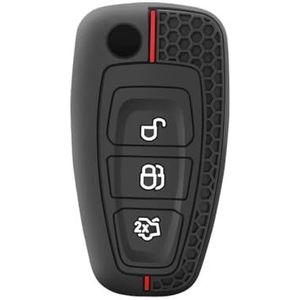 Autosleutel beschermhoes Siliconen Autosleutel Case Cover Voor Ford Voor Mondeo Voor Focus Voor Fiesta Voor Kuga C-Max S-Max MK3 MK4 Auto 3 Knoppen Sleutel Protector Sleutel Shell(Fold key)