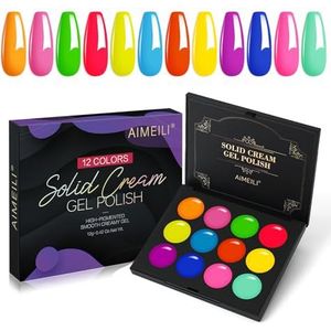 AIMEILI 12 Kleuren Solid Gel Nagellak Palette Set (GTKIT021)