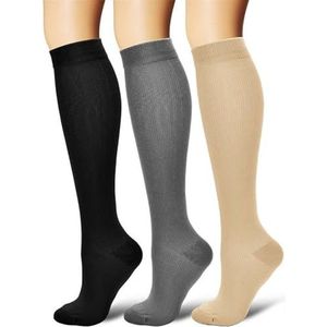 3 paar Compressiekousen voor Dames en Heren - Trombose Kousen, Sport, Hardlopen, Medi, Vlucht, Reizen - EU 35-39