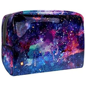 Waterdichte cosmetische tassen, eenhoorn sterrenhemel fancy reizen cosmetische tassen, multifunctionele draagbare make-up tassen, reizen cosmetische tas organizer voor vrouwen, Multi kleuren 02,