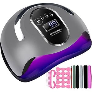 Amzeeniu 168W nageldrogerlamp UV LED-lamp infraroodsensor digitale professionele nagellamp met 4 timerinstellingen voor alle gelnageldrogers