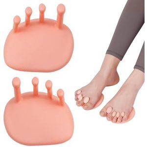 Teenscheider, reinigbare teencorrectie, siliconen teenspreider hallux valgus correctie voor teenontspanning, hallux valgus orthese correctie, roze, 2 stuks