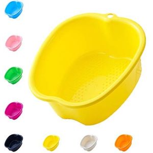 Grote voetenbadkom, voor voetenbad, stabiel kunststof voetbad voor pedicure inweken voeten, voor voetbad, voeten, wellness, voetverzorging, pedicure, ontgifting, ontspanning (geel)