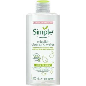 Simple Gezichtswater, voor dagelijks gebruik, reinigend micellair water, bijzonder zachte reiniging, 200 ml