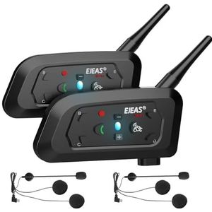 EJEAS V6 - Bluetooth Headset - Communicatiesysteem voor Motorfietsen - 2 Stuks - Waterdicht - DSP-Ruisonderdrukking