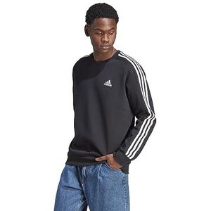 adidas Heren Essentials Fleece 3-Stripes Sweatshirt, black, XS