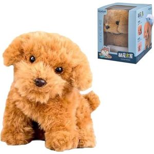 Robot-honden, 2025, nieuwe robot-puppy, die als een echte puppy handelt, mijn realistische robotpuppy, Lunafex Toby, robot, puppy, hond, volwassenen, AI-robot honden om te lopen, blaffen, bruin 2