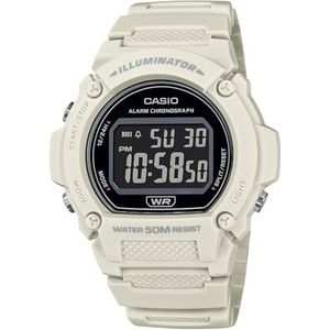 Casio Digitaal Wit Hars Band Unisex Horloge W-219HC-8BVDF, riem