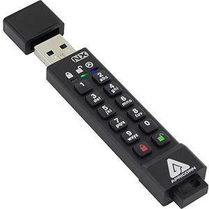 Apricorn Aegis Secure Key 3 NX 64GB 256-bit versleutelde FIPS 140-2 Level 3 Validated Secure USB 3.0 Flash Drive, ASK3-NX-64GB, zwart