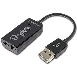 Donkey PC Geluidskaart, USB 5.1 Adapter Naar 3,5 mm Jackstekker, Externe Geluidskaart Met Koptelefoon- En Microfoonadapter, Voor PC, 15 cm Lange Kabel