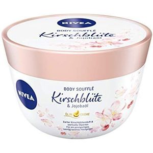NIVEA Body Soufflé kersenbloesem & jojoba-olie (200 ml), lichaamsverzorging voor 24 uur vocht, lotion voor droge en zeer droge huid