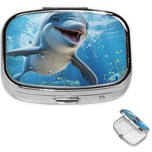 Pil Case Rechthoek 3 Compartiment Pillendoos Ronde Pil Organiseer Metalen Waterdichte Geneeskunde Organizer Doos voor Reizen Kleine Pillen Container Draagbaar voor Supplementen