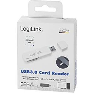 LogiLink CR0034 USB 3.0 wit - kaartlezer (microSDHC, microSDXC, SDXC, USB 3.0, 5000 Mbit/s, wit, box, RoHS, CE)