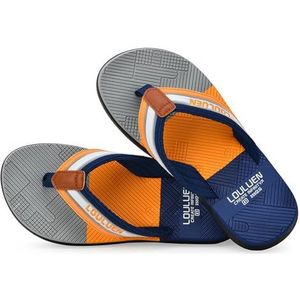 BDWMZKX Slippers Summer Trend Non-slip Flip-flops Men's Personalized Beach Slippers Men's Soft-soled Flip-flops For Outdoor Wear-deep Blue-44