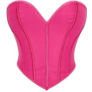 Corsettops for dames - Shapewear Overbust Lingerie Renaissance Design for dagelijks gebruik of speciale gelegenheden(Rose Red,XL)
