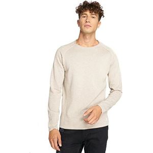 JACK & JONES Gebreide trui met ronde hals, effen gebreide trui met ronde hals, ivoor (Oatmeal Detail: melange), 3XL