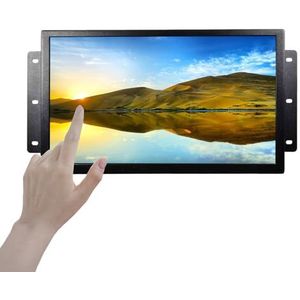 VSDISPLAY Draagbare LCD Aanrakingsmonitor met Dubbele Sprekers,13.3 duim 1920x1080 Industriële IPS LCD het Scherm, de Videopoort van VGA DVI, Metalen Shell
