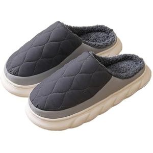 Doucheslipper, Winter katoenen pantoffels for heren en dames, dikke zool, binnenhuisschoenen(Darkgray,48 EU)