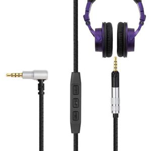 V-MOTA Oortelefoonlijn Compatibel met Audio-Technica ATH-M40X ATH-M50x ATH-M60X ATH-M70x headset (niet geschikt voor ATH-M50X BT) (drive-by-wire microfoon 1,5 m (5 ft))
