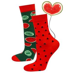 soxo Kleurvolel Dames Sokken Comfortabele Katoen Maat Vrouwen Lange Comfortabele Happy Socks 35-40 Watermeloen