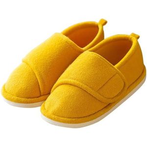 BOSREROY Pantoffels Ademend Gesloten Sandalen Slippers Warm Beschermend Thuis Terug Dames Zacht Winddicht Plat, Geel, One Size