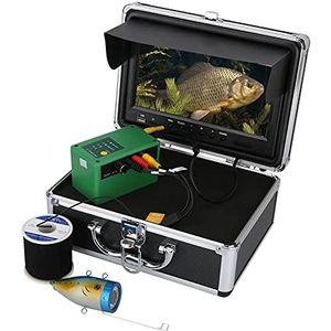 Onderwaterviscamera, 30 LED'S 9 Inch DVR Recorder 100 0TVL Viszoeker onderwater vissen camera 15pcs wit LE DS plus 15pcs infraroodlamp(30M Cable)