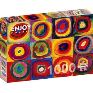 ENJOY-1542 - Kleurstudie - vierkanten met concentrische cirkels, Wassily Kandinsky, Puzzel, 1000