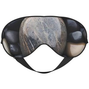 Beach Stone dubbelzijdig slaapmasker, comfortabele zachte blinddoek met verstelbare riem, blokkeert licht