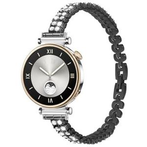 18mm Horlogeband fit for Huawei Horloge GT4 41MM Vrouwen Slanke Diamanten Armband for Garmin Vivoactive 4S 3S/Venu 3S 2S 265S 255S Correa (Color : Black, Size : 18mm Vivomove 3S)