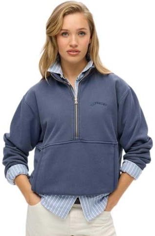 Superdry Essential Logo Oversized Sweatshirt Met Halve Rits