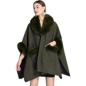 Rolstoel kleding Winter Poncho Cape Coat, Vrouwen gebreide mantel Poncho, Fashion Oversize vesten (Color : G)