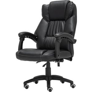 Gamingstoel Zwarte bureaustoel, bureaustoel met armen, ergonomische zachte 360° draaistoel met wielen, computerstoel met dubbellaags kussenontwerp Stijlvol