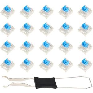 ECSiNG 20 stks Blauw Mechanische Toetsenbord Schakelaars 3 Pin Compatibel met MX Mechanische RGB Gaming Toetsenbord Stofdicht
