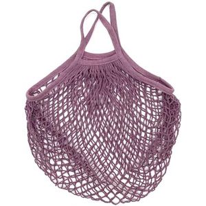 MKLHAVB Draagbare Katoenen Mesh Tas Herbruikbare Mesh Opbergzakken Draagbare Katoen Mesh Boodschappentassen Voor Fruit Groente Opslag Boodschappentas Tote Bag Herbruikbare Mesh Tote, Paars Roze, Eén