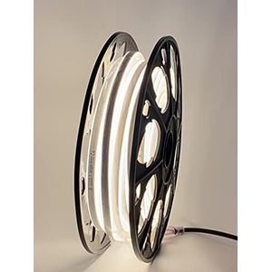 LEDZEIT - Profi Serie - LED Neon Flex lichtstrip 20m buiten en binnen, warm wit 3000K, dimbaar, diffusie, 230V, lichte buis, weerbestendig IP65, voor inbouw, balkon, terras, gebouwen, wenkel