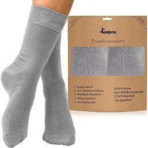 lampox Bamboesokken (6 paar), ademende sokken, business, sport, hardlopen, vermindert zweet (43-46, grijs), grijs, 43-46 EU
