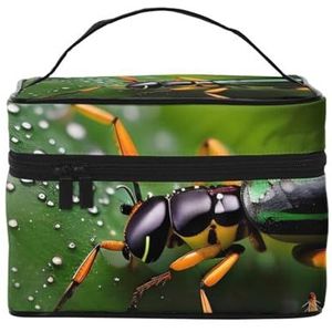 Regenbogen Insecten Reizen Cosmetische Tas met Rits & Grote Capaciteit, Unisex, Geschikt voor Buiten, Sport, Reizen, enz., Zwart, Eén maat
