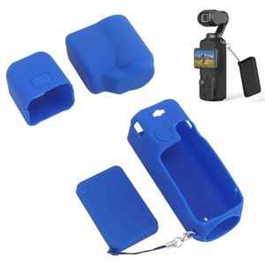 Siliconen Beschermhoes voor Osmo Pocket 3, Schermbeschermerhoes, Lensbeschermhoes, Draagkoord, 4-in-1 Actiecamera-accessoireset (BLUE)