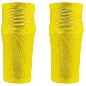 Premium zweetbestendige ademende panty's Sport Voetbal Kuitverwarmers Beschermende mouw Mouwen (Color : Yellow-only sleeves, Size : L)