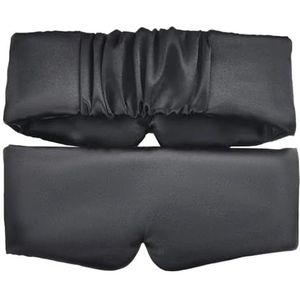 Zijde satijnen slaapmasker comfortabel slapen oogmasker oogmasker oogschaduw ogen ontspannen vergrote ooglapje vrouwen mannen slaap gezondheid (zwart-01,1 stuks)